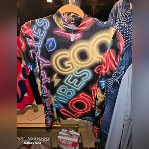 Vibrant Neon Graphic Women's Blouse